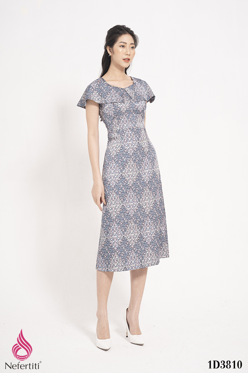 1D3810 - ĐẦM HỌA TIẾT TRANG NHÃ