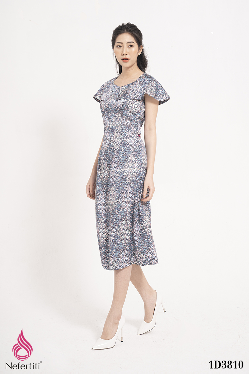 1D3810 - ĐẦM HỌA TIẾT TRANG NHÃ