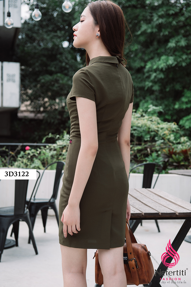 3D3122 - ĐẦM ÔM CỔ CÁCH ĐIỆU