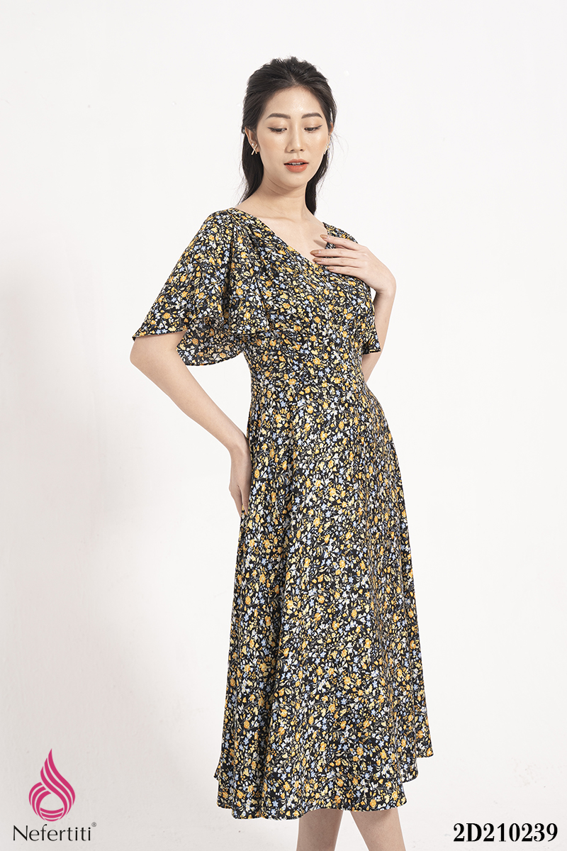 2D210239 - ĐẦM HỌA TIẾT DÁNG XÒE