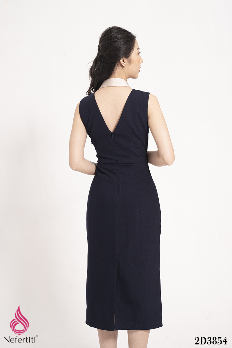 2D3854 - ĐẦM CỔ V XẺ LƯNG QUYẾN RŨ