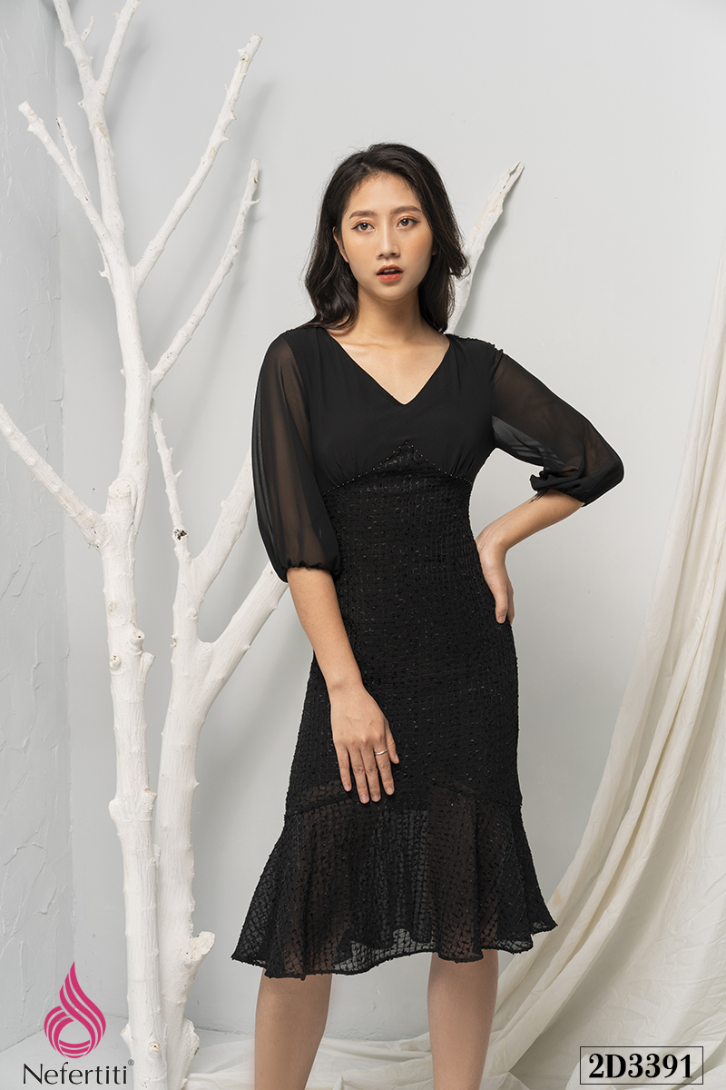 2D3391 - ĐẦM ĐEN ĐUÔI CÁ