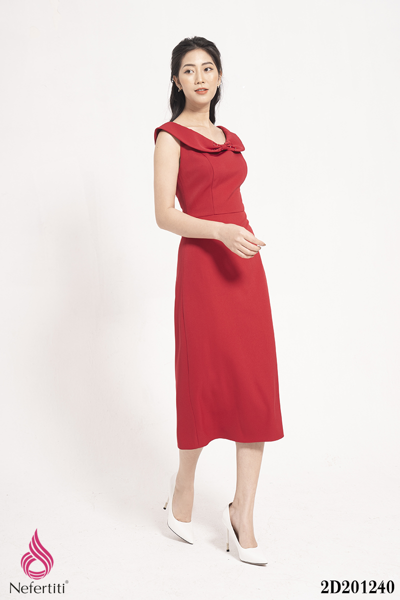 2D201240 - ĐẦM ĐỎ DÁNG A