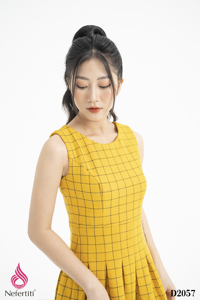 3D2057 - ĐẦM KẺ XẾP LI DÁNG XÒE