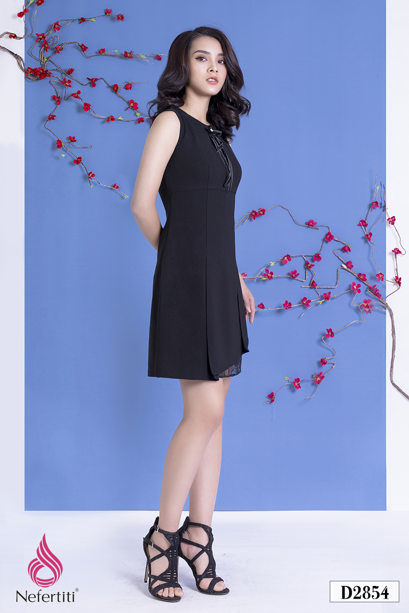 3D2854 - ĐẦM PHỐI REN DÁNG A