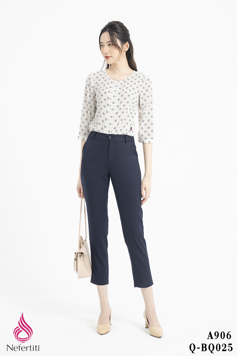 2A906 - ÁO SƠ MI TRẮNG HOA NHÍ