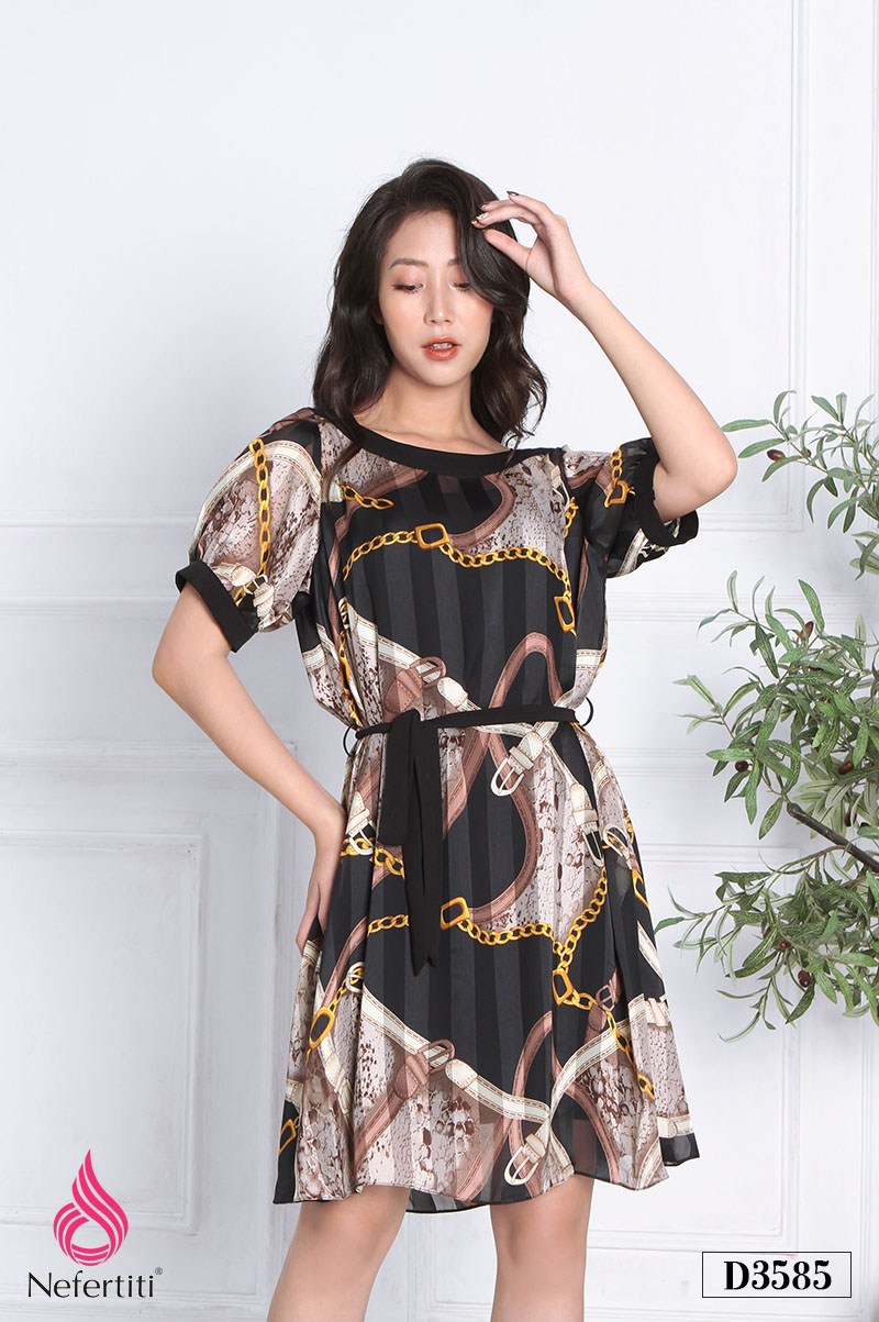 1D3585 - ĐẦM LỤA HỌA TIẾT