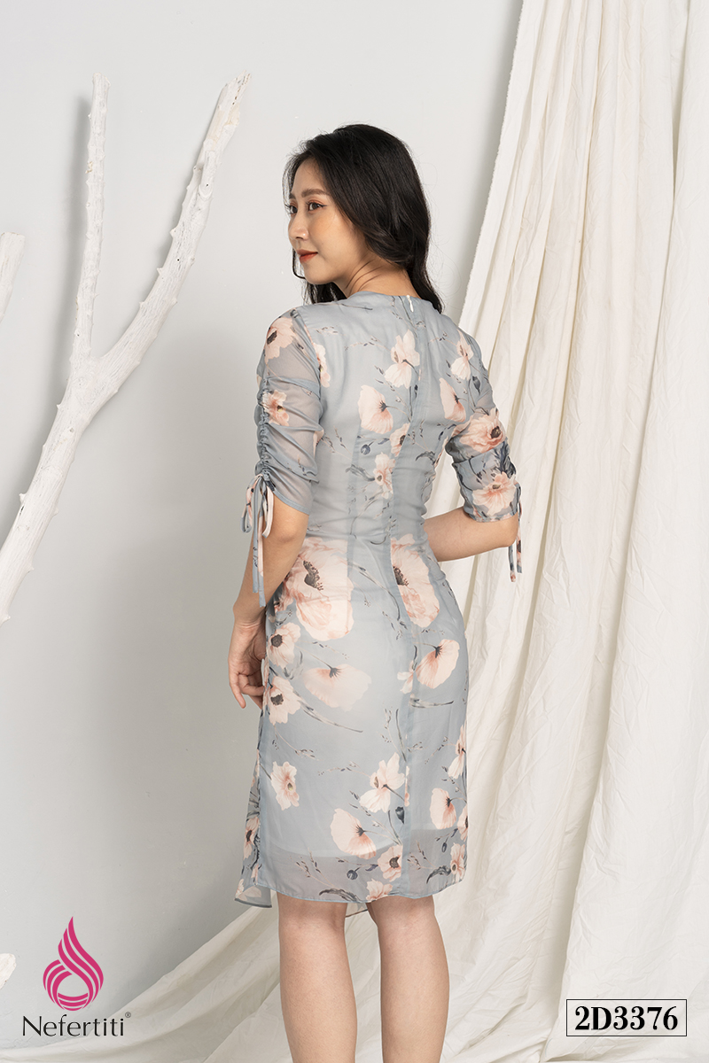 2D3376 - ĐẦM VOAN HỌA TIẾT