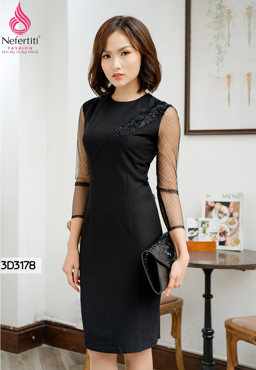 3D3178 - ĐẦM ÔM TAY PHỐI REN