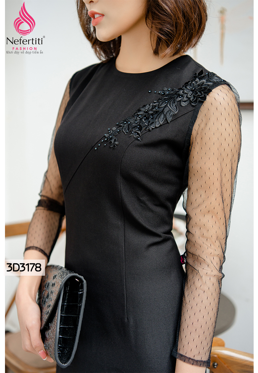 3D3178 - ĐẦM ÔM TAY PHỐI REN