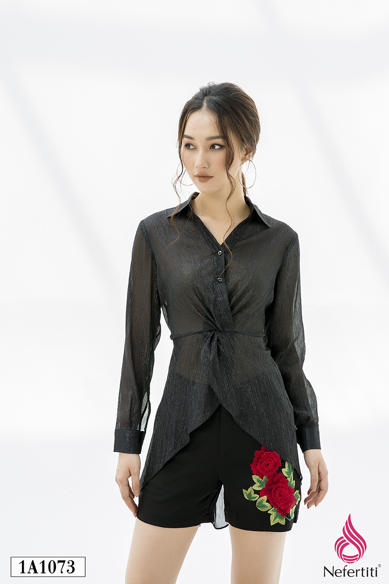 2A1073 - ÁO SƠ MI VOAN VẠT CÁCH ĐIỆU