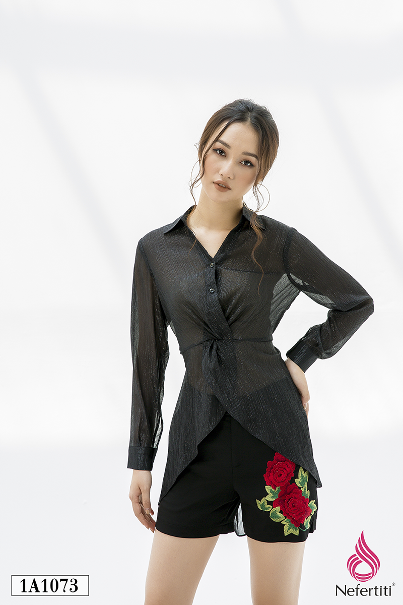 2A1073 - ÁO SƠ MI VOAN VẠT CÁCH ĐIỆU