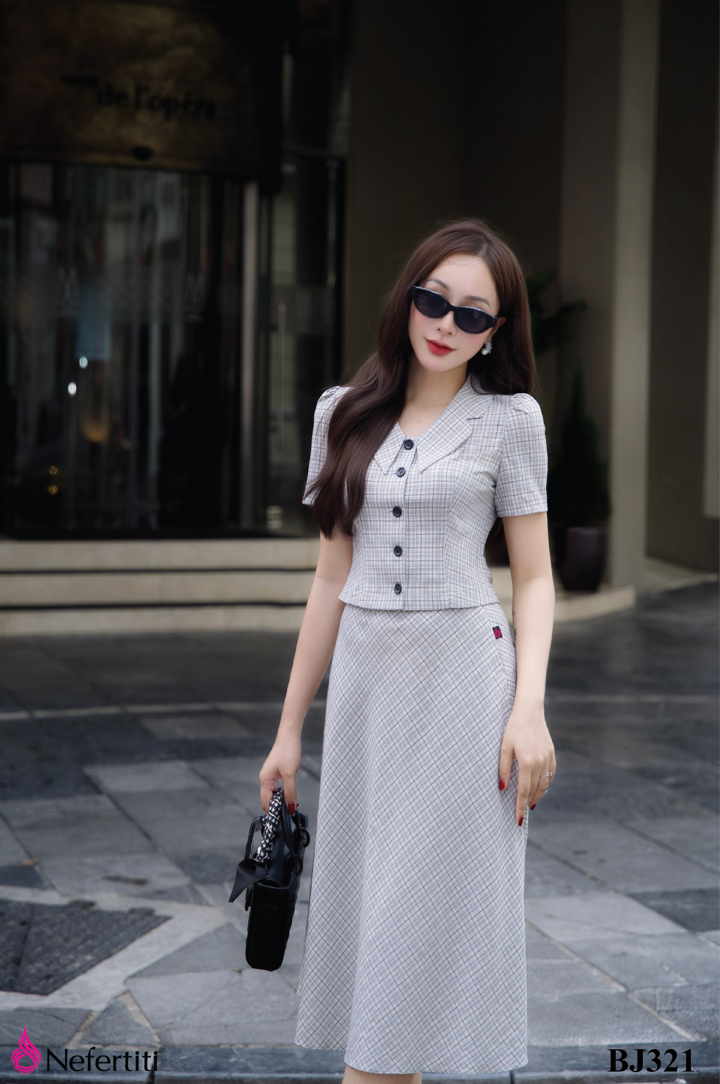 2BJ321 - Bộ Juyp kẻ trẻ trung