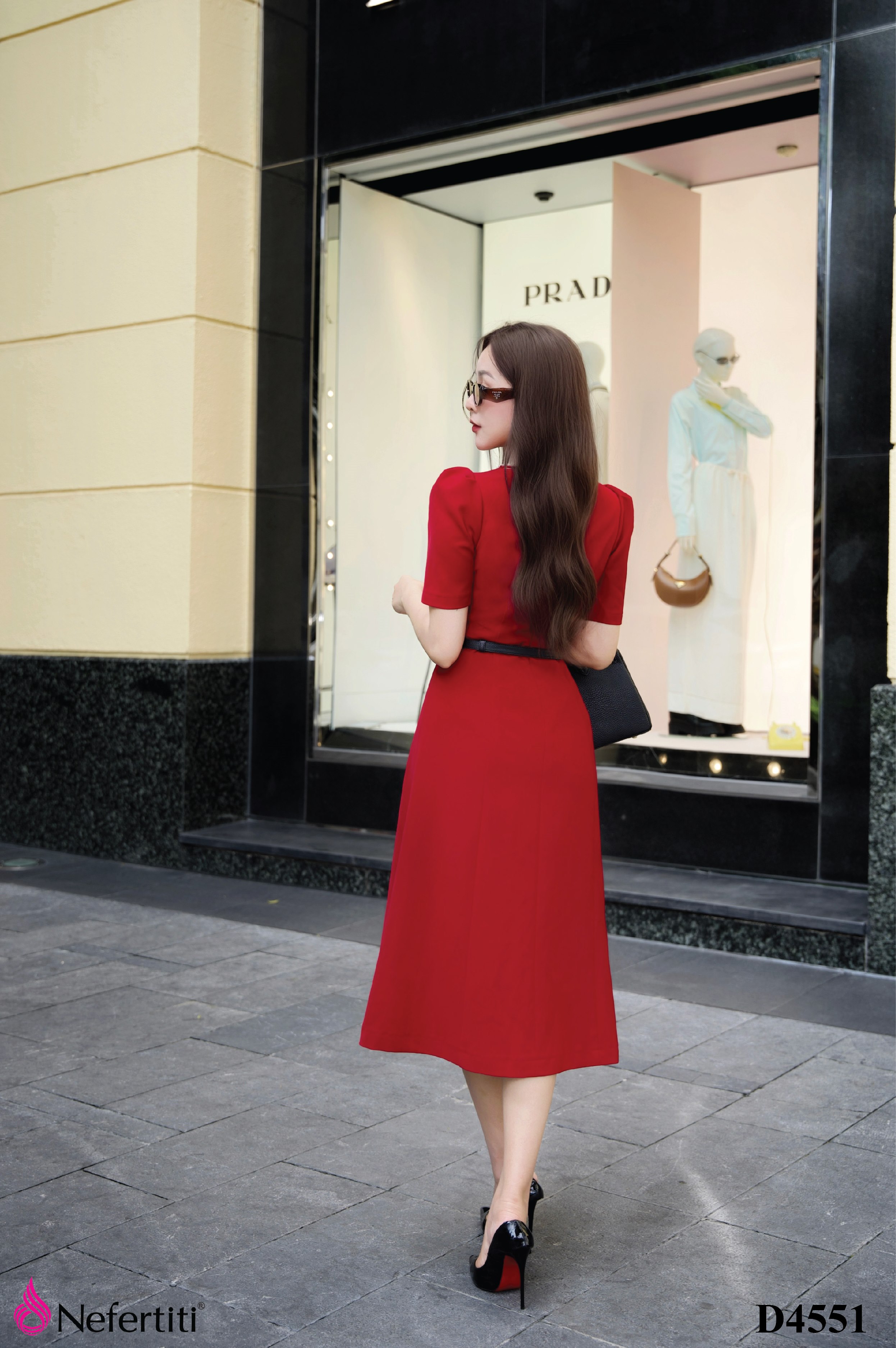 2D4551 - Đầm công sở đỏ xinh