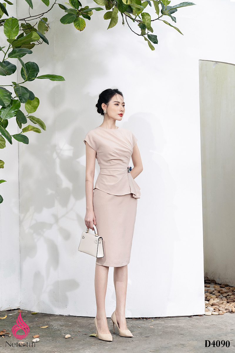 3D4090 - ĐẦM PEPLUM XẾP LI NHÚN
