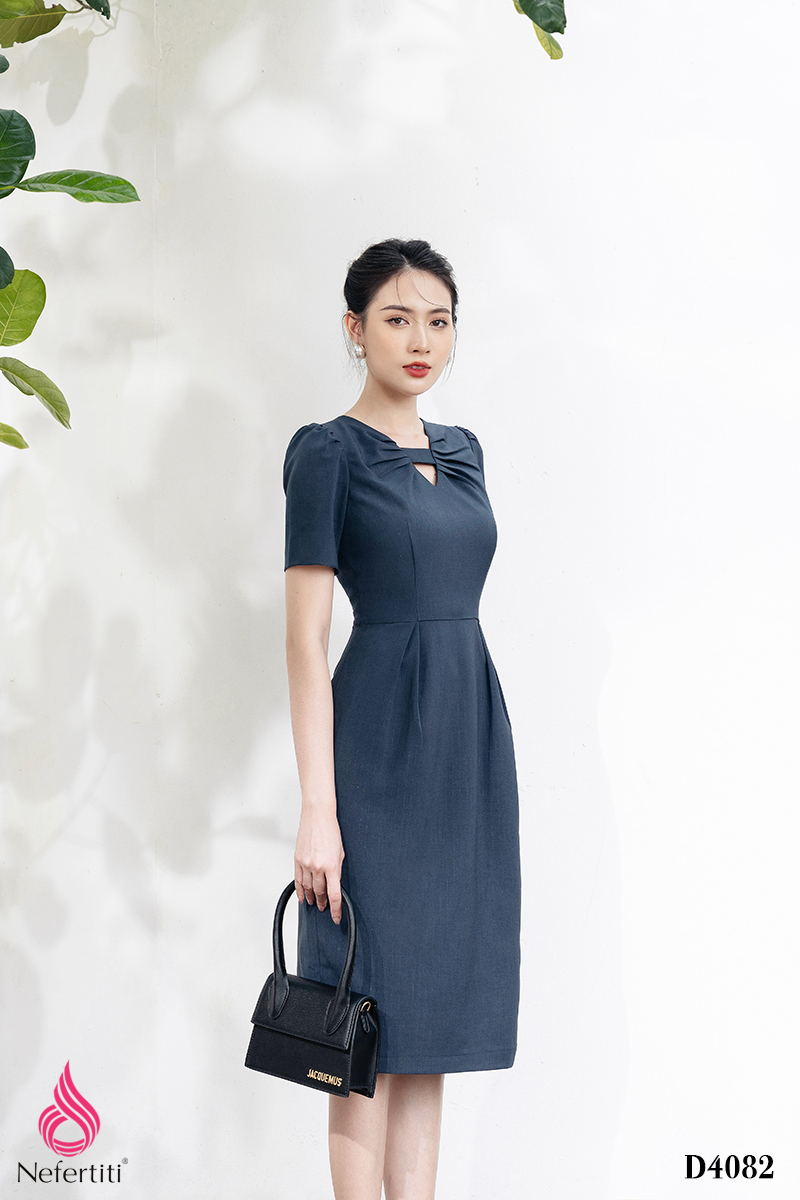 3D4082 - ĐẦM DÁNG ÔM CỔ CÁCH ĐIỆU