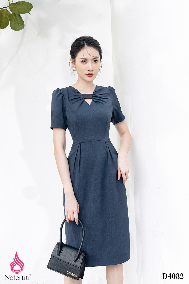 3D4082 - ĐẦM DÁNG ÔM CỔ CÁCH ĐIỆU