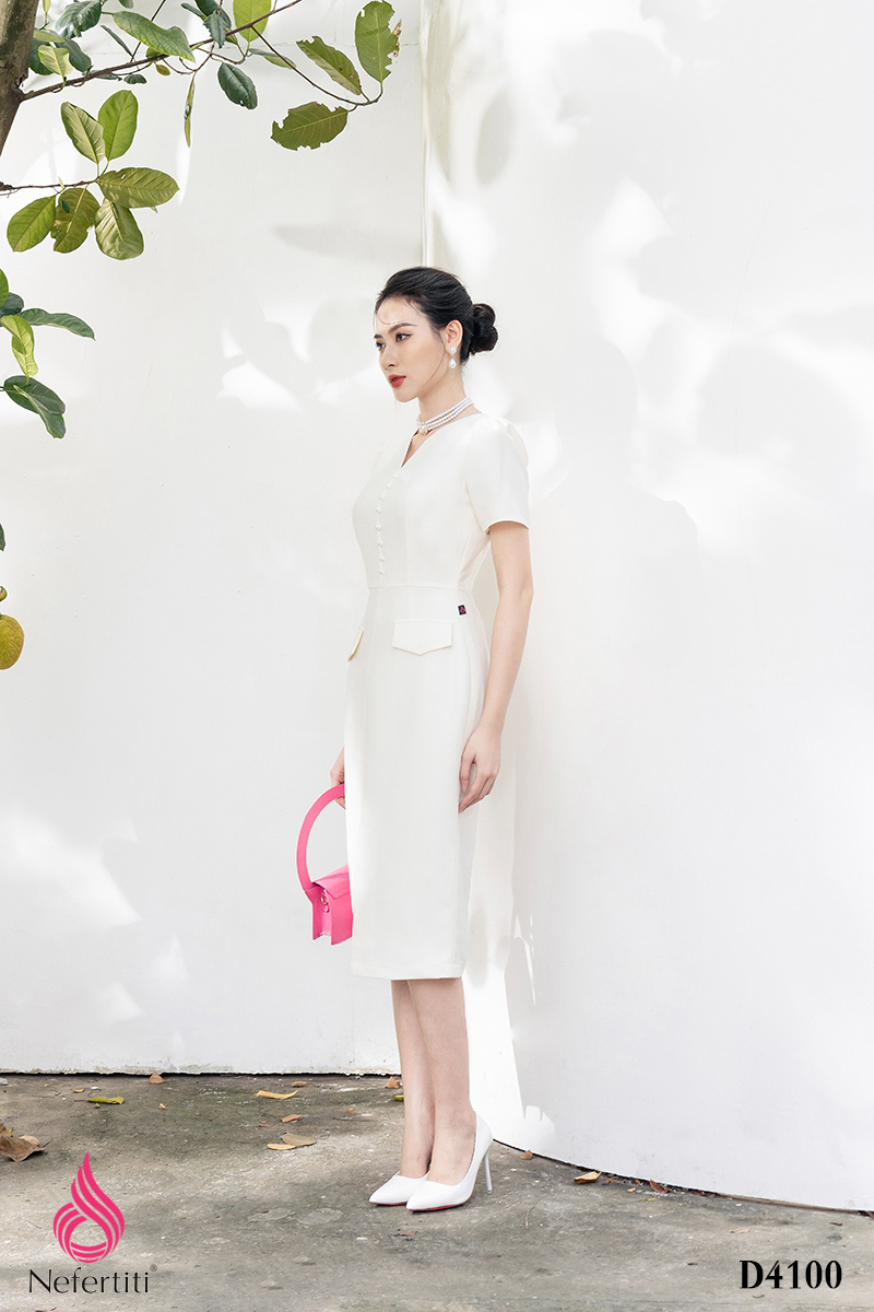 3D4100 - ĐẦM SUÔNG ĐÍNH NGỌC TRAI SANG TRỌNG