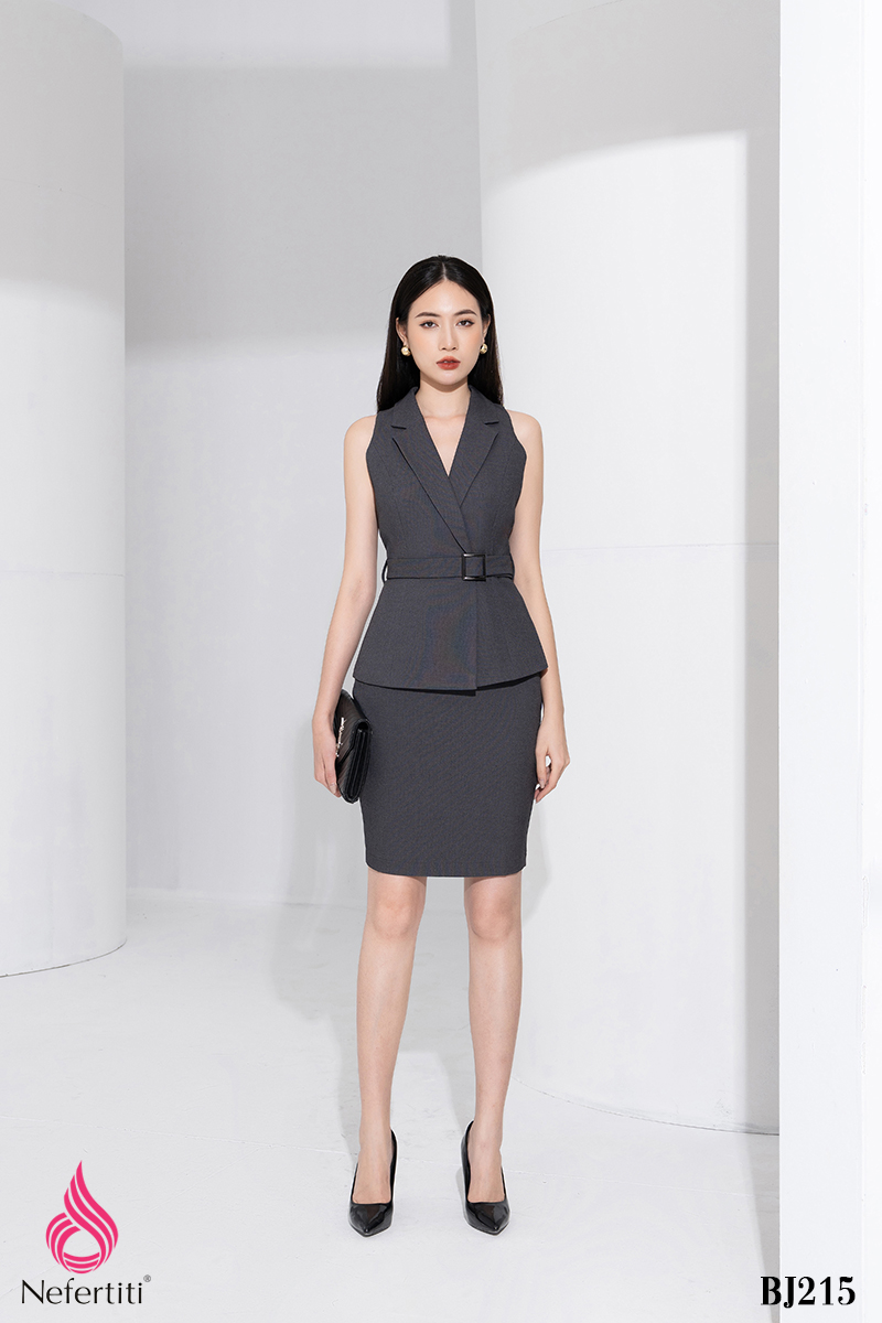 2BJ215 - BỘ VEST + CHÂN VÁY ÔM