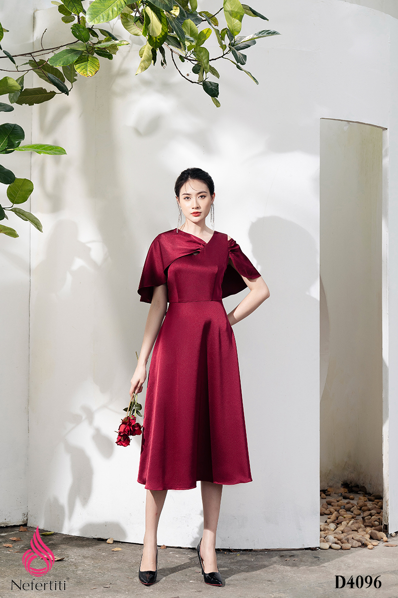 3D4096 - ĐẦM LỤA VAI RỦ QUYẾN RŨ