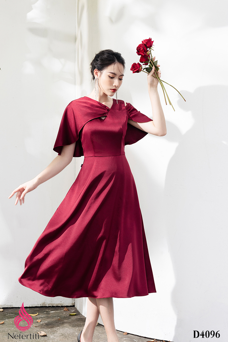 3D4096 - ĐẦM LỤA VAI RỦ QUYẾN RŨ