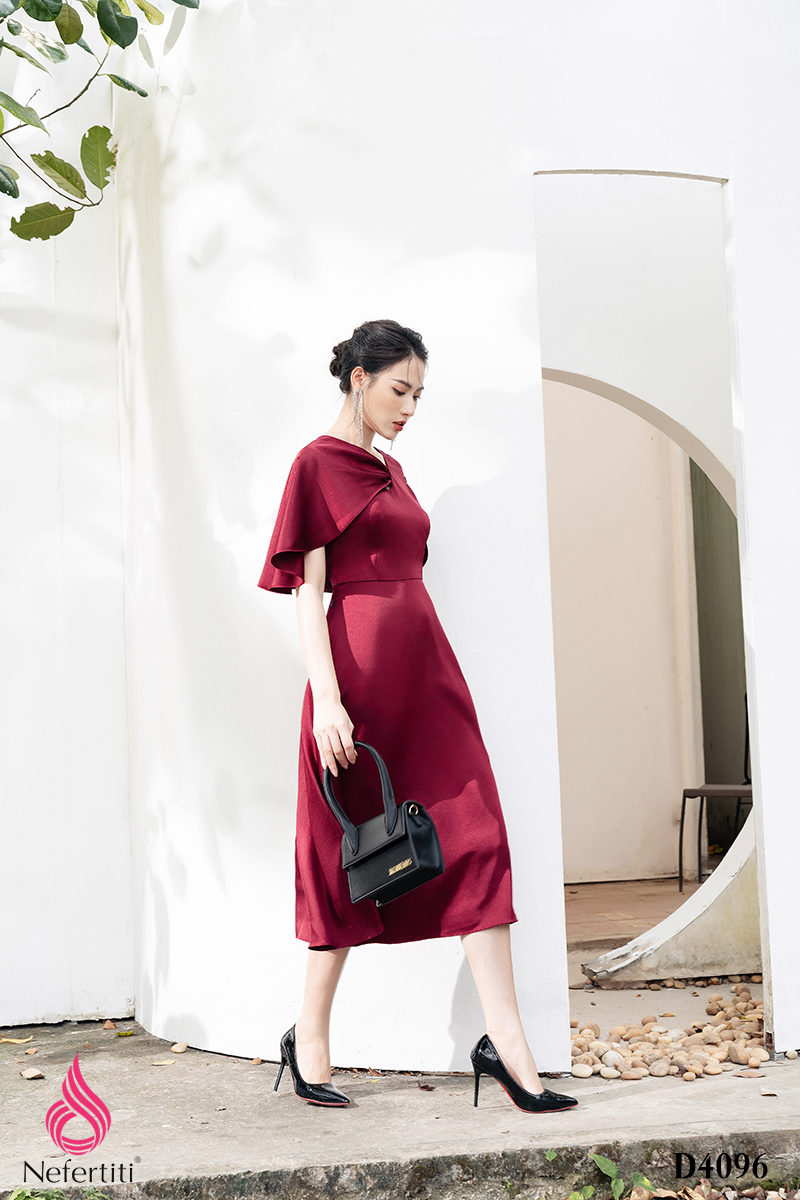 3D4096 - ĐẦM LỤA VAI RỦ QUYẾN RŨ