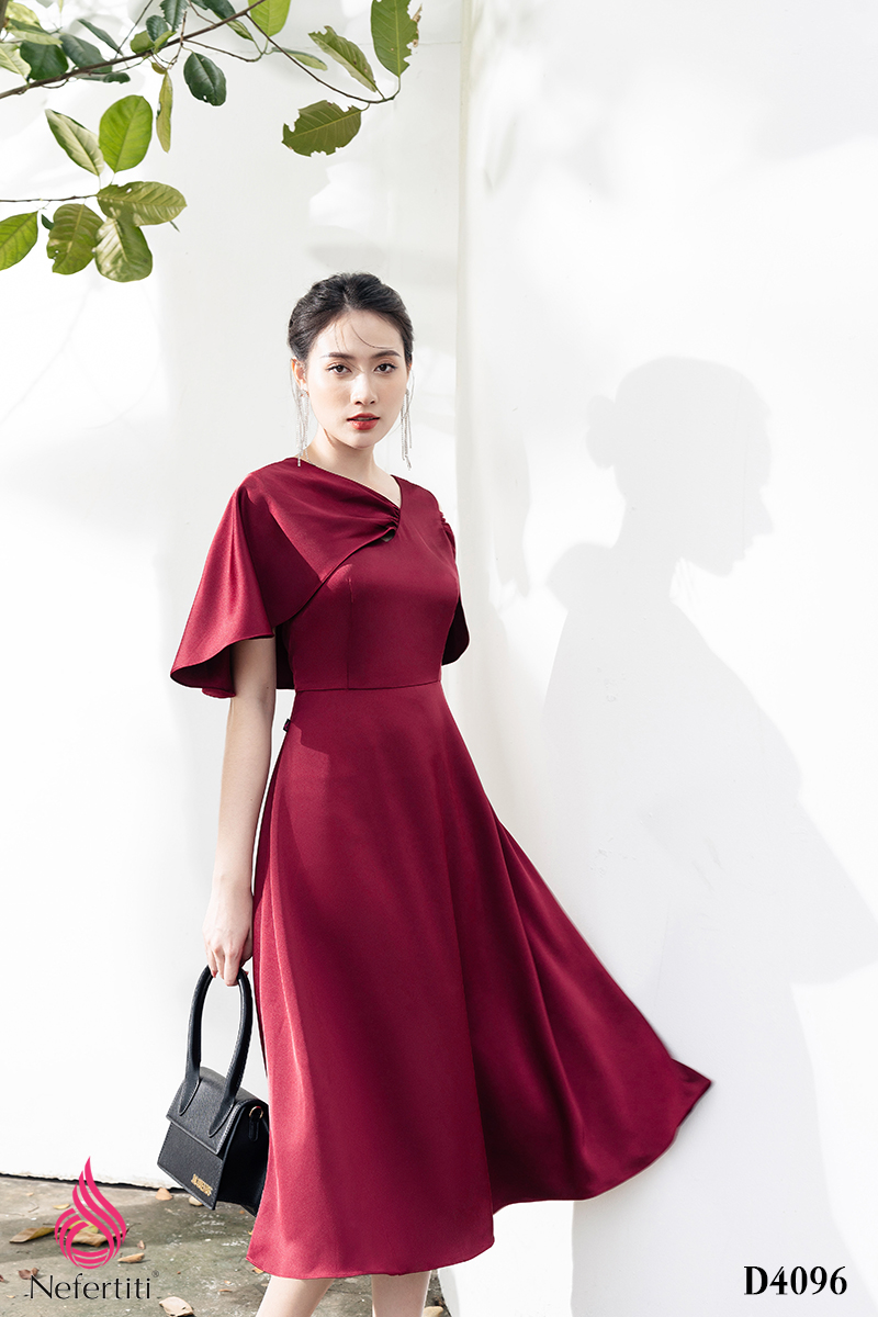 3D4096 - ĐẦM LỤA VAI RỦ QUYẾN RŨ