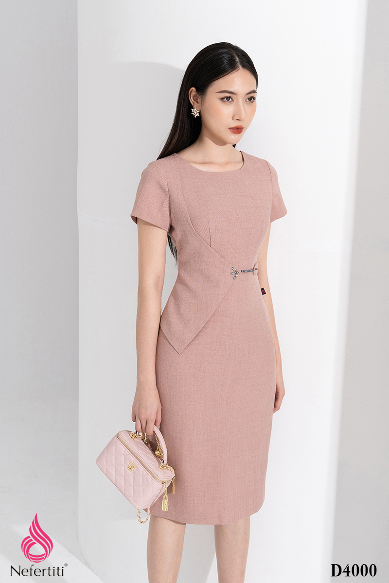 1D4000 - ĐẦM DÁNG ÔM TAY NGẮN