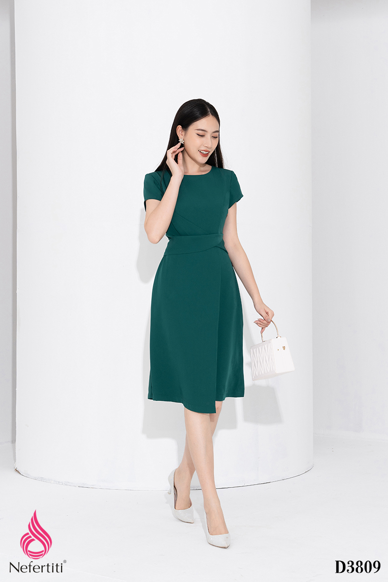 2D3809 - ĐẦM XOẮN EO CÁCH ĐIỆU