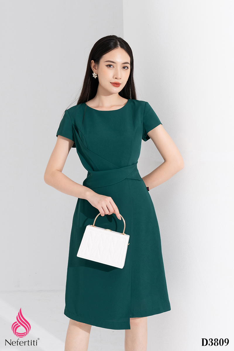 2D3809 - ĐẦM XOẮN EO CÁCH ĐIỆU