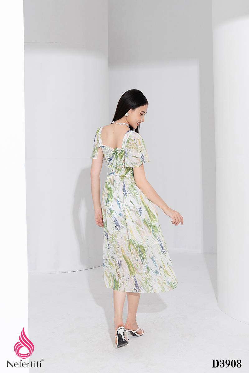 1D3908 - ĐẦM VOAN DÁNG XÒE