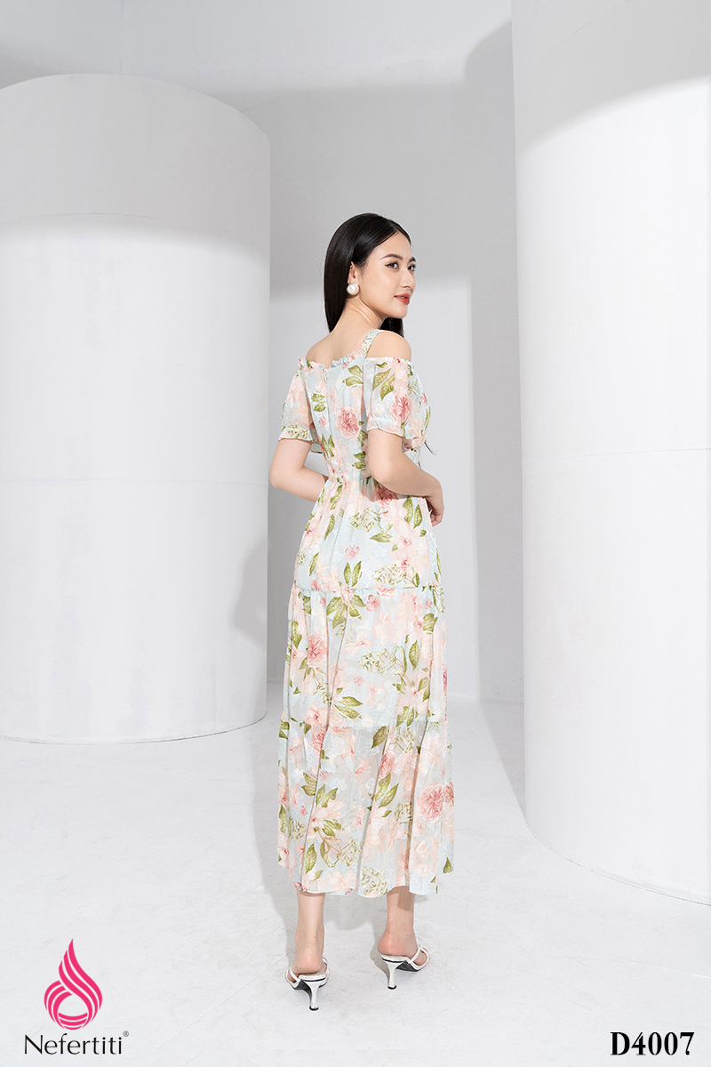 1D4007 - ĐẦM VOAN DÁNG XÒE DÀI