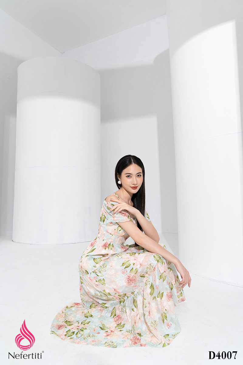 1D4007 - ĐẦM VOAN DÁNG XÒE DÀI