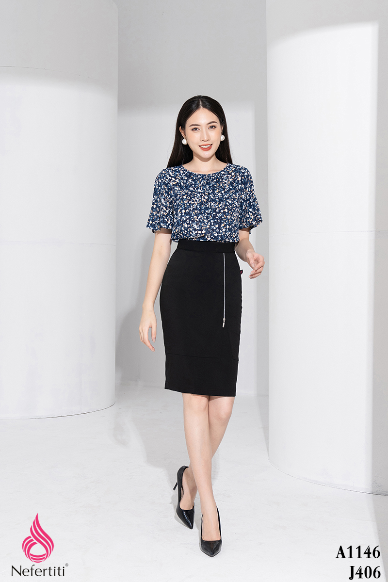 1A1146 - ÁO SƠ MI HỌA TIẾT HOA NHÍ