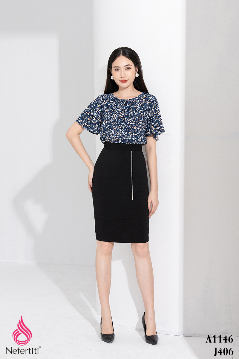 1A1146 - ÁO SƠ MI HỌA TIẾT HOA NHÍ