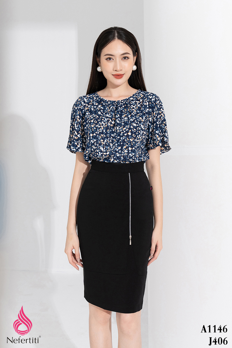 1A1146 - ÁO SƠ MI HỌA TIẾT HOA NHÍ