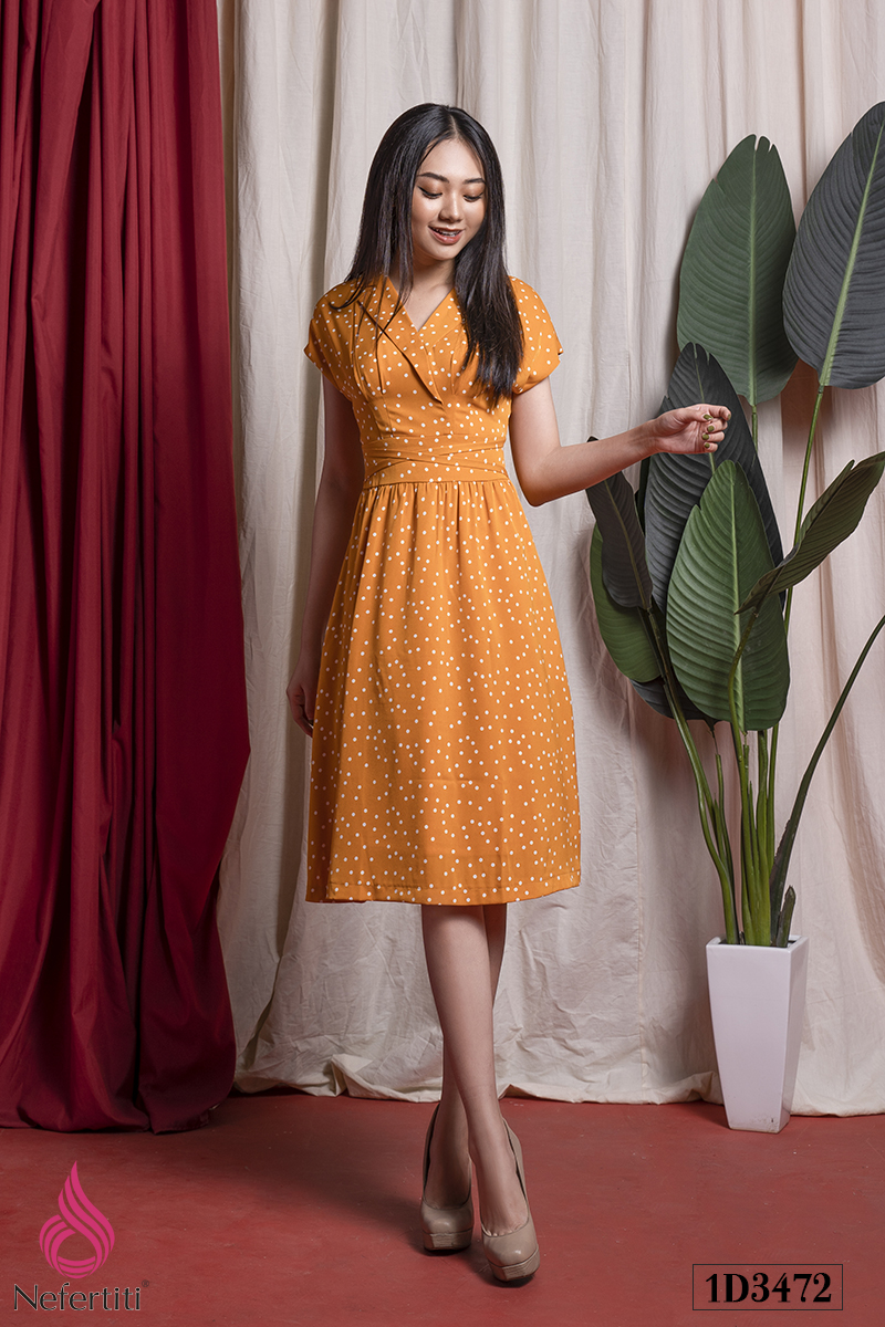 1D3472 - ĐẦM CAM CHẤM BI