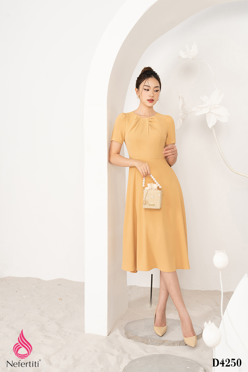 1D4250 - ĐẦM LỤA DÁNG XÒE