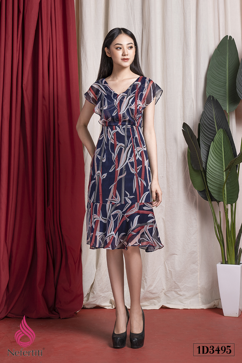 1D3495 - ĐẦM HỌA TIẾT PHỐI BÈO RỦ