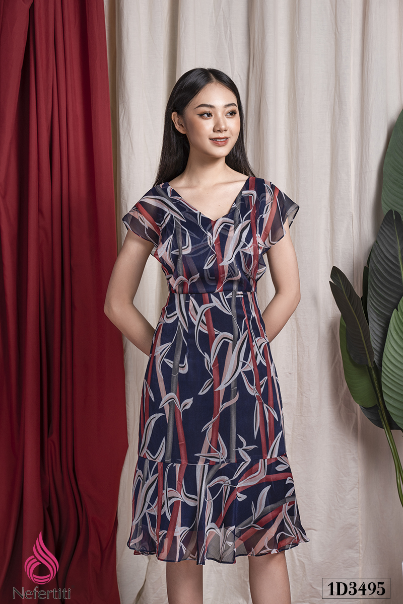 1D3495 - ĐẦM HỌA TIẾT PHỐI BÈO RỦ