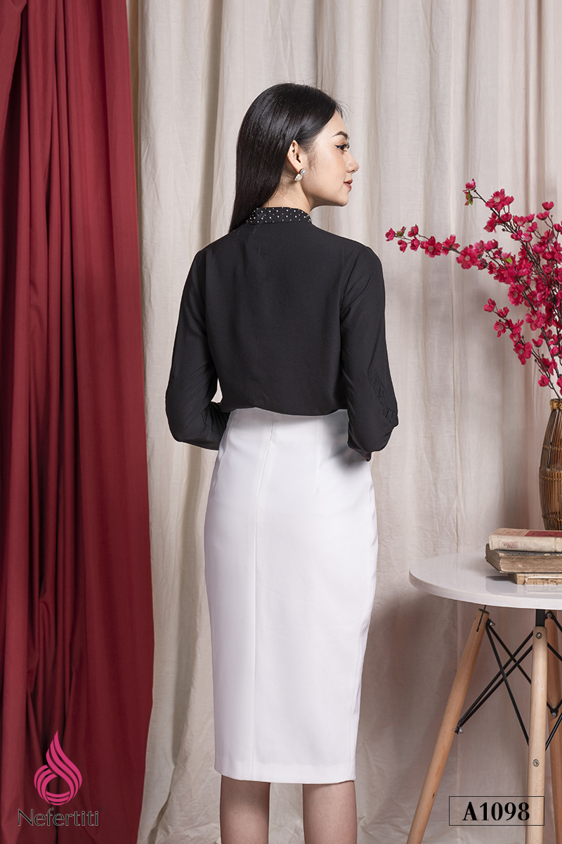 2A1098 - ÁO SƠ MI CỔ ĐÍNH TRANG TRÍ