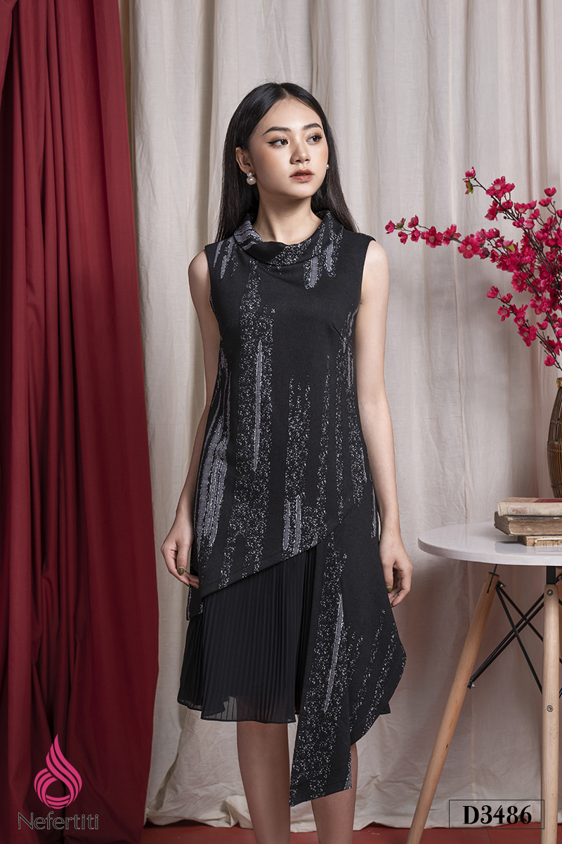 3D3486 - ĐẦM SUÔNG HỌA TIẾT