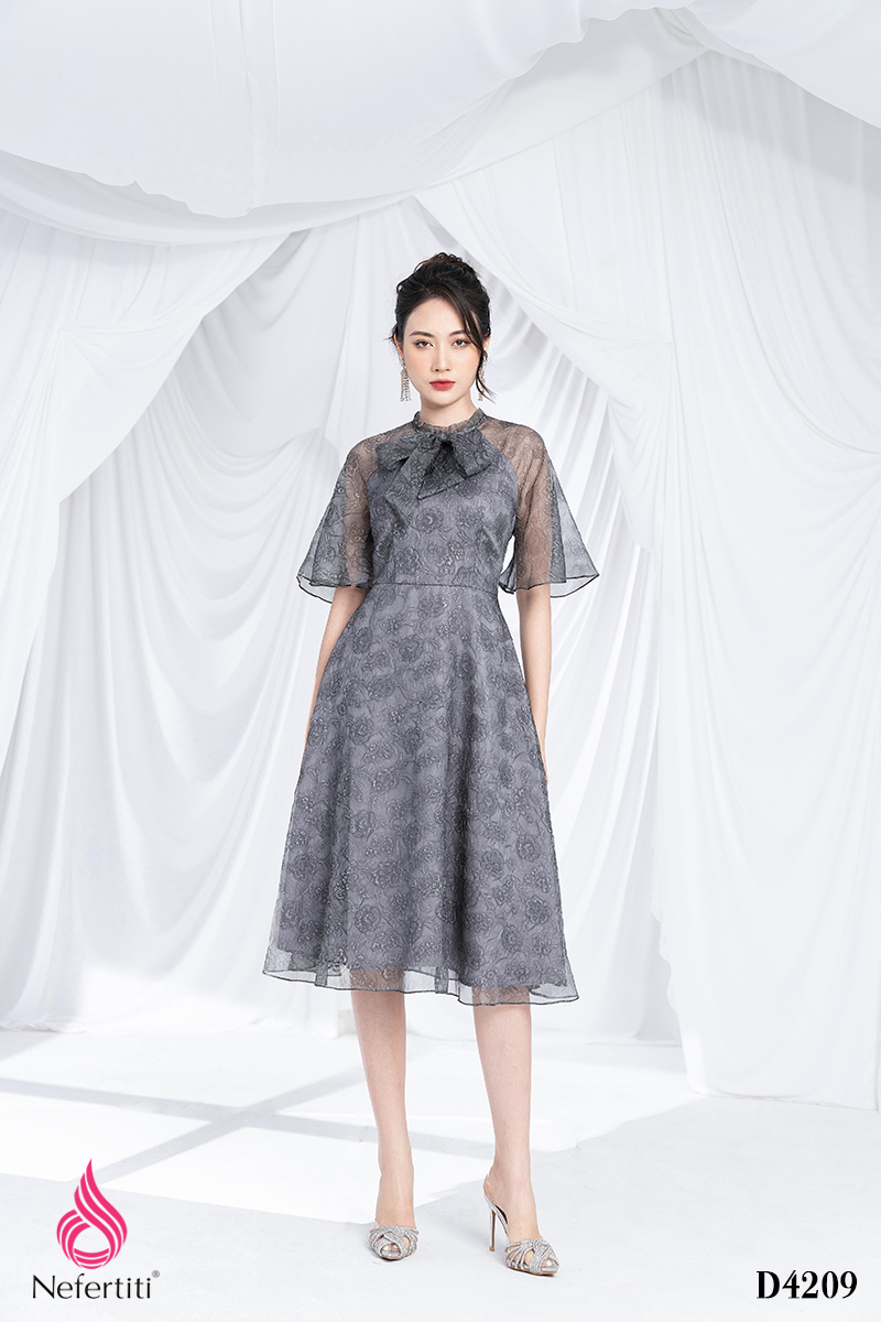 3D4209 - ĐẦM VOAN DÁNG XÒE