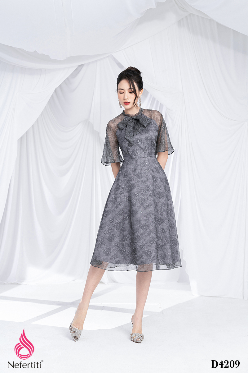 3D4209 - ĐẦM VOAN DÁNG XÒE