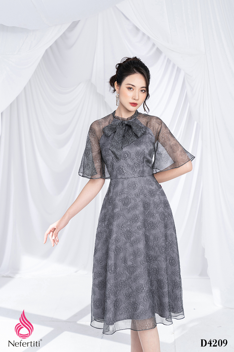 3D4209 - ĐẦM VOAN DÁNG XÒE