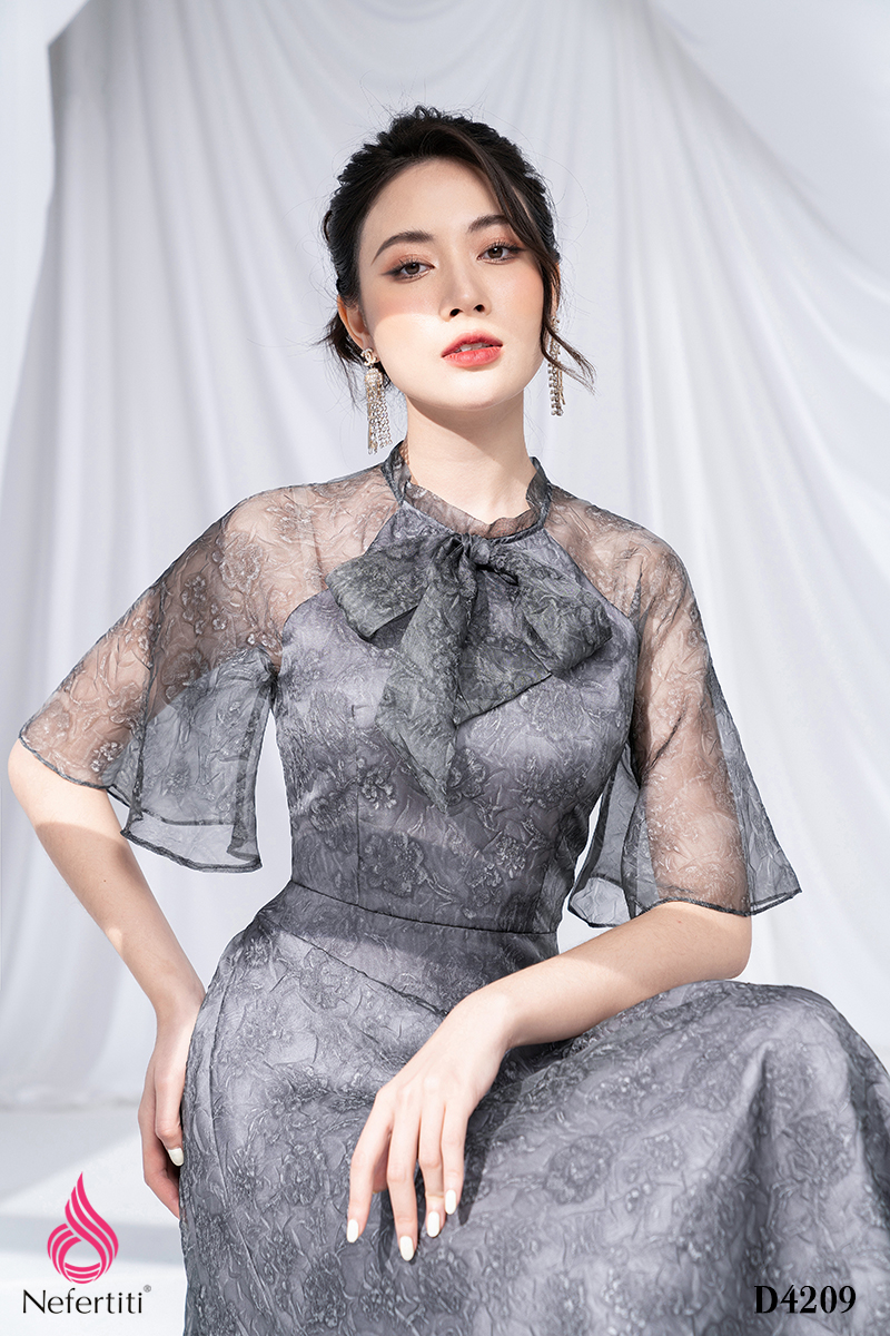 3D4209 - ĐẦM VOAN DÁNG XÒE