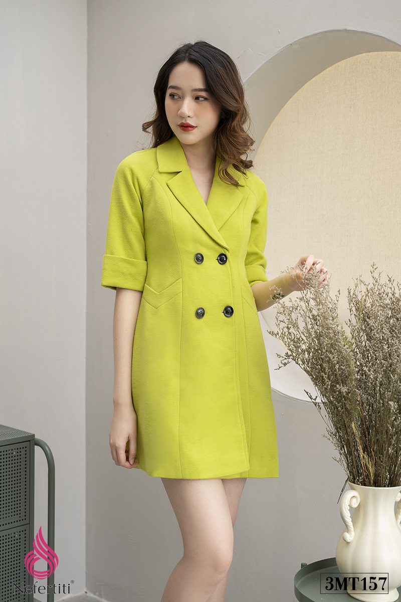 3MT157 - ÁO MĂNG TÔ MÀU NEON TRẺ TRUNG