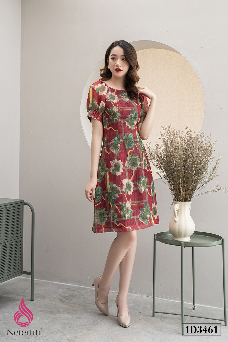 1D3461 - ĐẦM HỌA TIẾT HOA