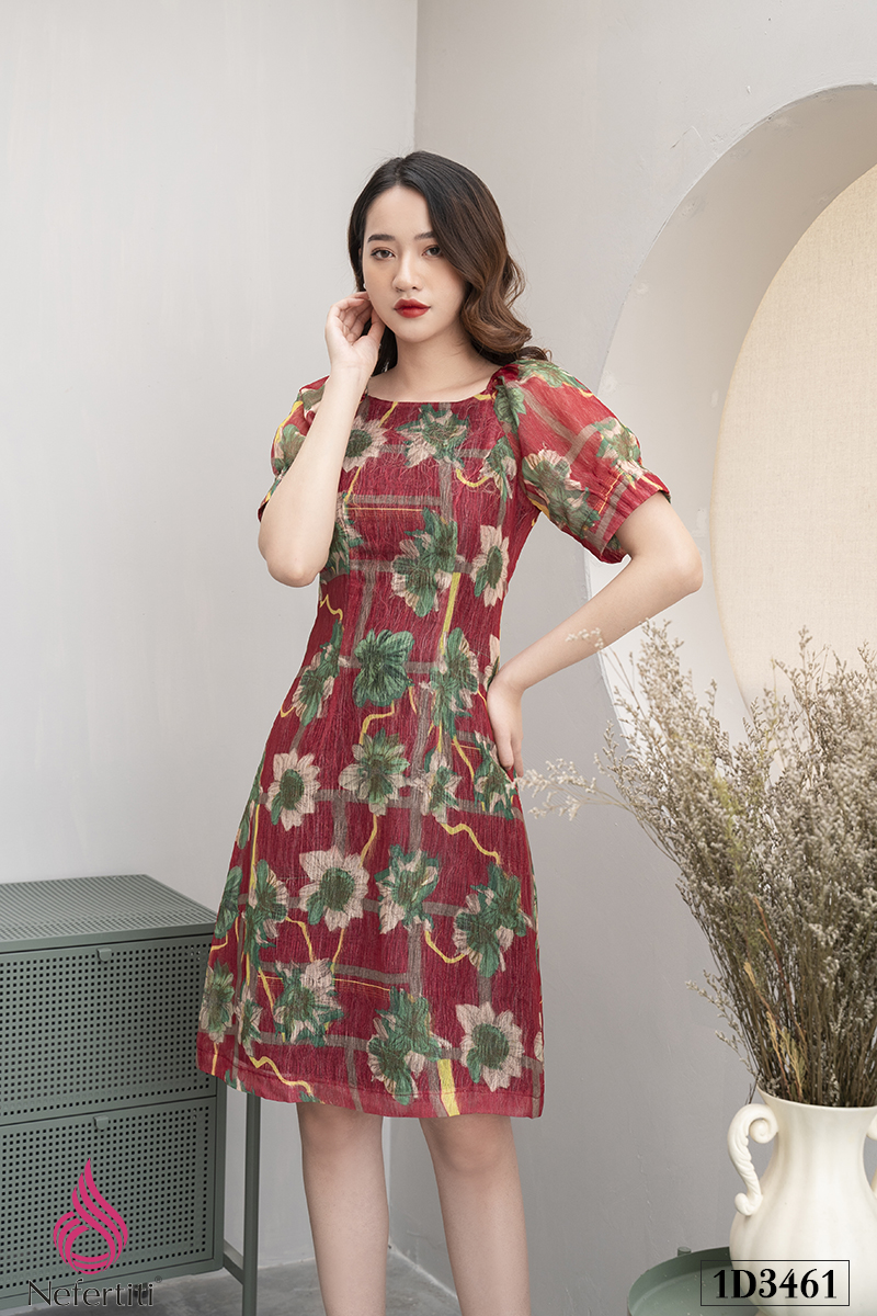 1D3461 - ĐẦM HỌA TIẾT HOA