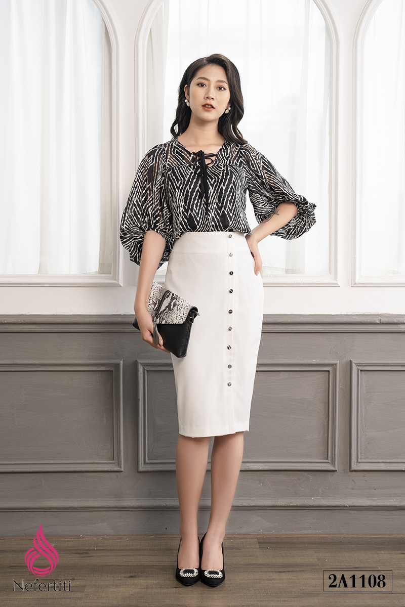 2A1108 - SƠ MI CỔ V ĐAN DÂY CÁCH ĐIỆU